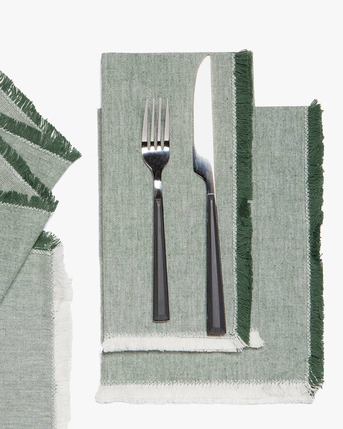 Danica Heirloom, Jade Green Chambray Napkins, Set of 4
