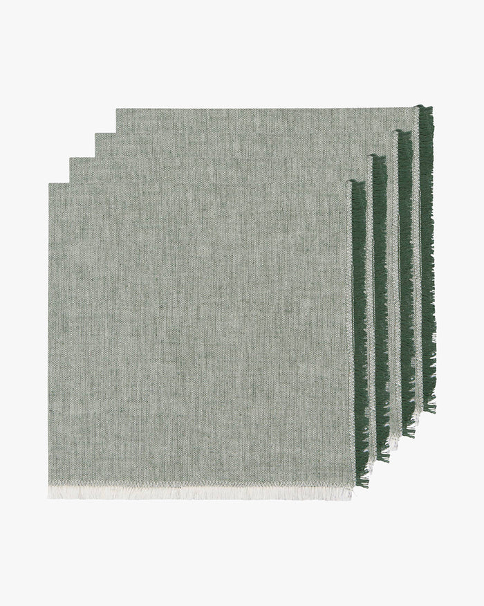 Danica Heirloom, Jade Green Chambray Napkins, Set of 4