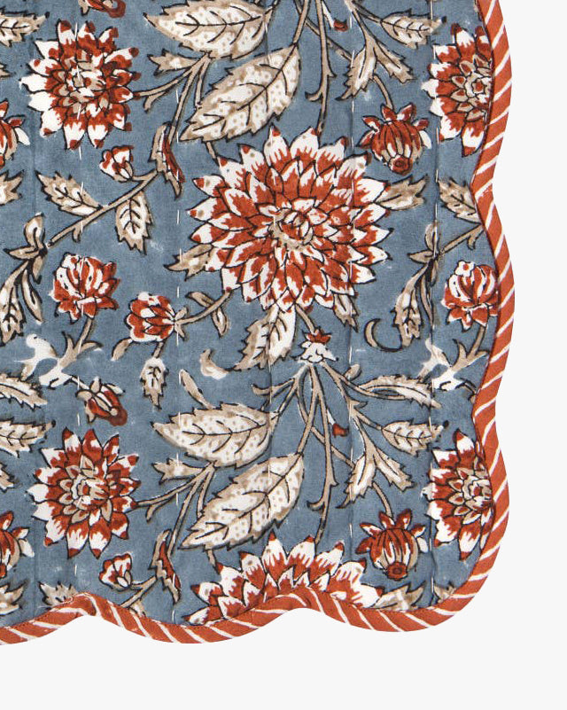 Danica Heirloom, Kantha Placemat, Dahlia Block Print