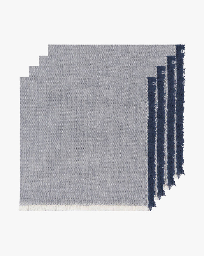 Danica Heirloom, Midnight Blue Chambray Napkins, Set of 4