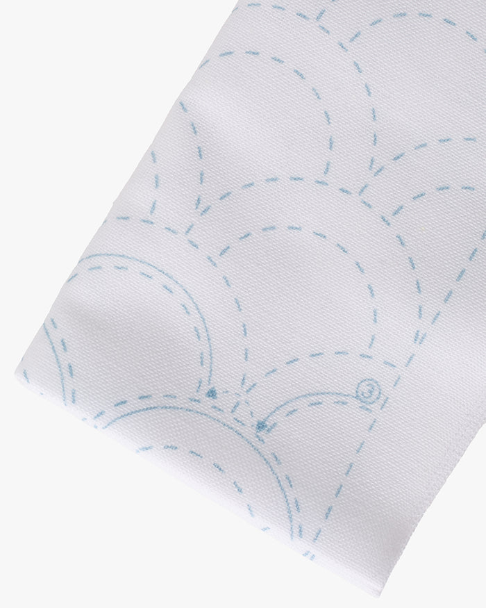 Daruma, Sashiko Sampler, Seigaiha, White