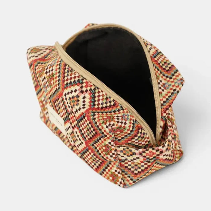 De La Mur Lines - Squared Makeup Bag in Otto Geometric Jacquard