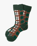 Debby Co. Crew Socks, Andeotte Collection, Green Check
