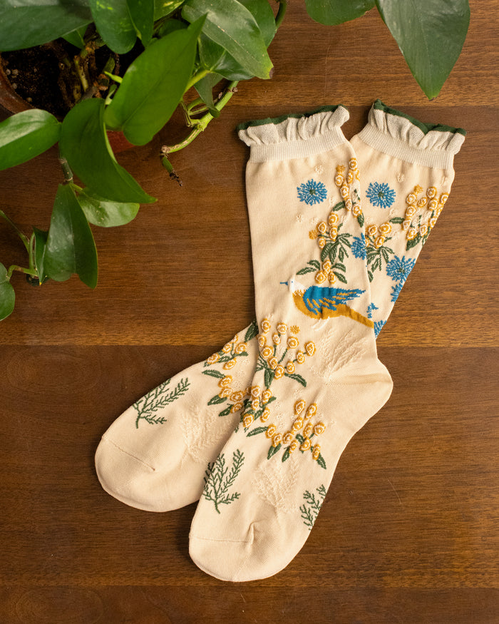 Debby Co. Crew Socks, Andeotte Collection, Lina Beige