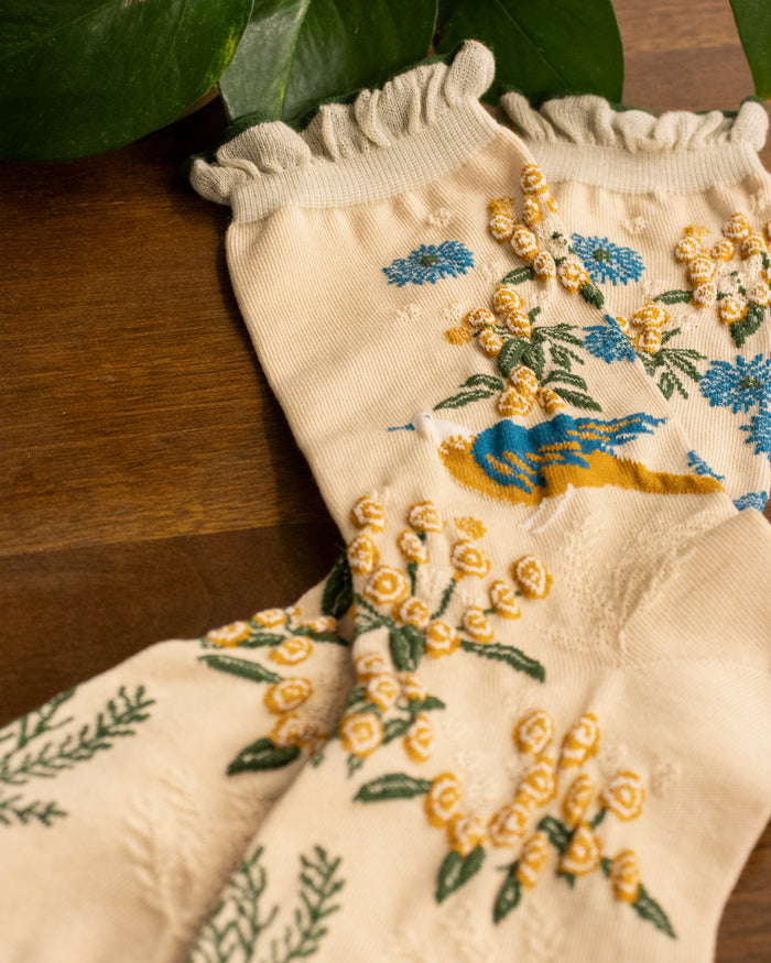 Debby Co. Crew Socks, Andeotte Collection, Lina Beige