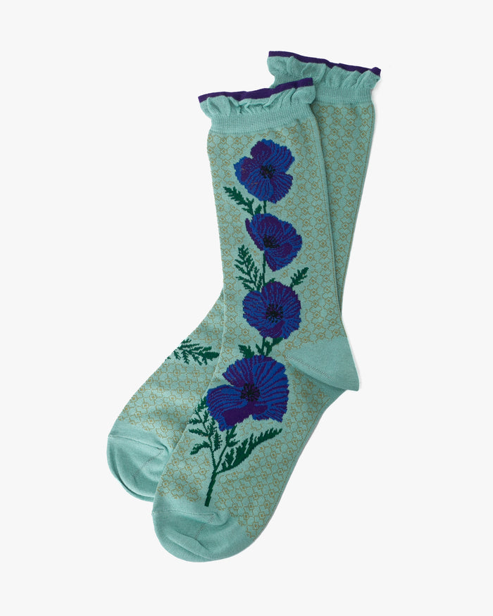 Debby Co. Crew Socks, Andeotte Collection, Mia Blue