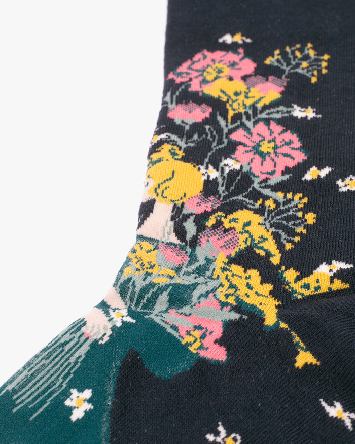 Debby Co. Crew Socks, Andeotte Collection, Navy Floral