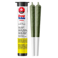Tall studio shot of the Deep Value PR 2 x 1 g tube standing beside two green pre-rolls on a white background.
