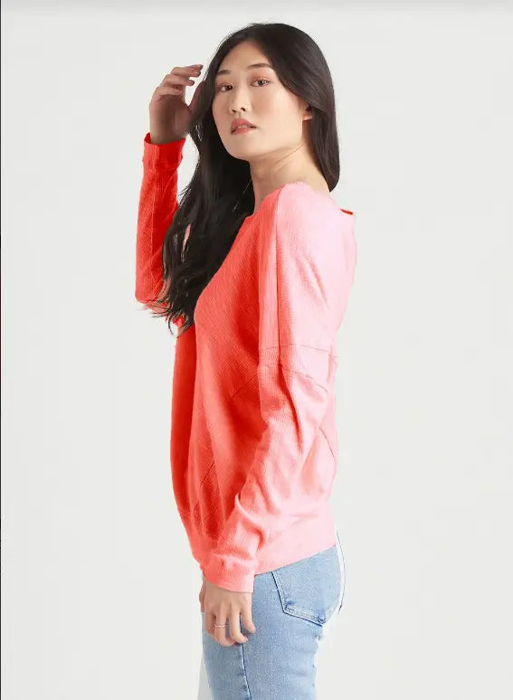 Drop Shoulder Coral Top Acorn Home + Apparel