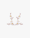 Embroidered Patch, Iron-on Applique, Cherry Blossom with White Flowers