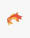 Embroidered Patch, Iron-on Applique, Orange Koi Fish / Nishikigoi Carp