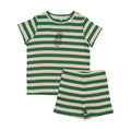 Embroidered Stripe Shorts Set