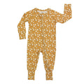 Emerson and Friends - Golden Blooms Ribbed Bamboo Convertible Footie Romper