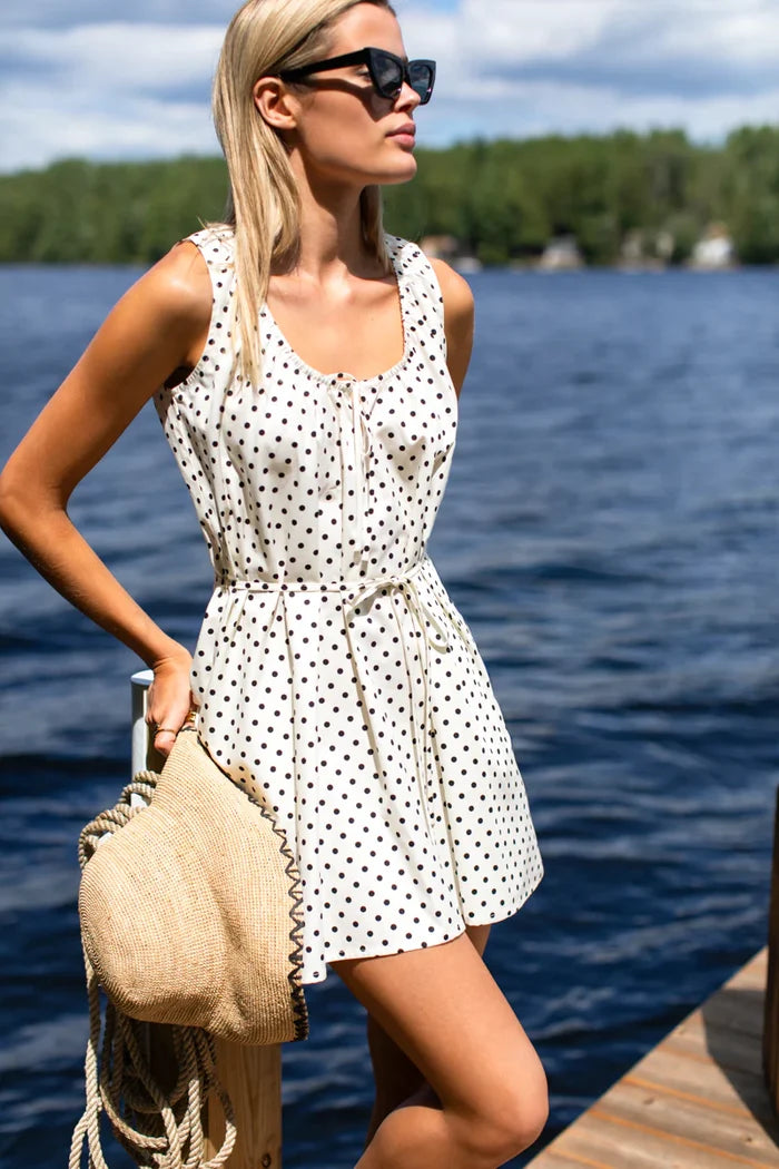 Emerson Fry - Atelier Scoop Dress in Ivory Dot