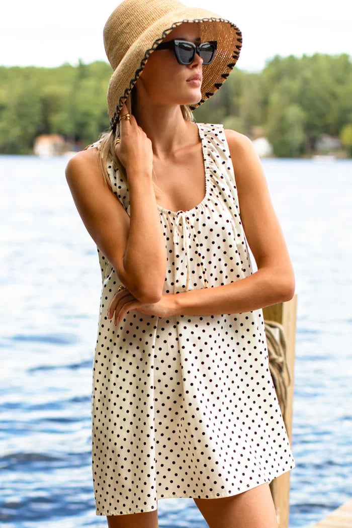 Emerson Fry - Atelier Scoop Dress in Ivory Dot