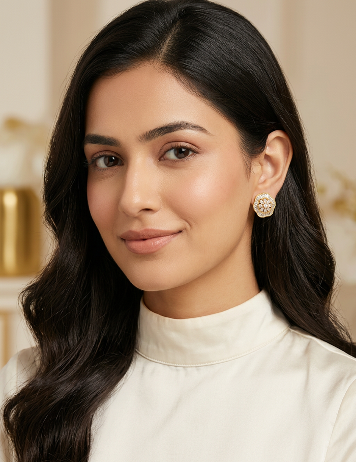 Faux Diamond Stud Earrings