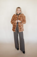 Faux Fur Coat in Tan