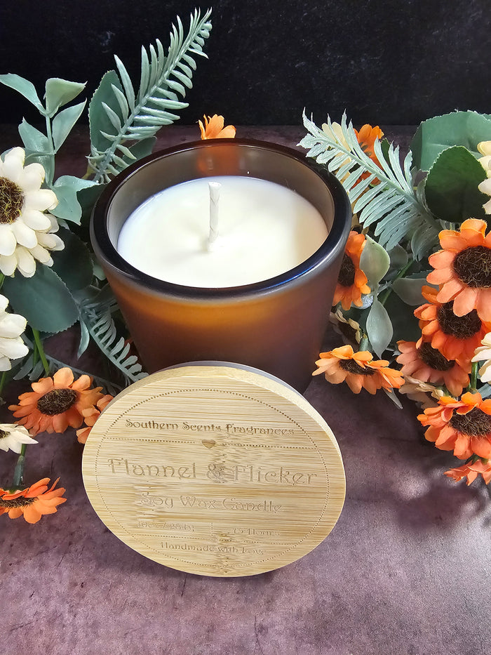 Flannel and Flicker - Soy Wax Candle - Hand Poured - 10oz
