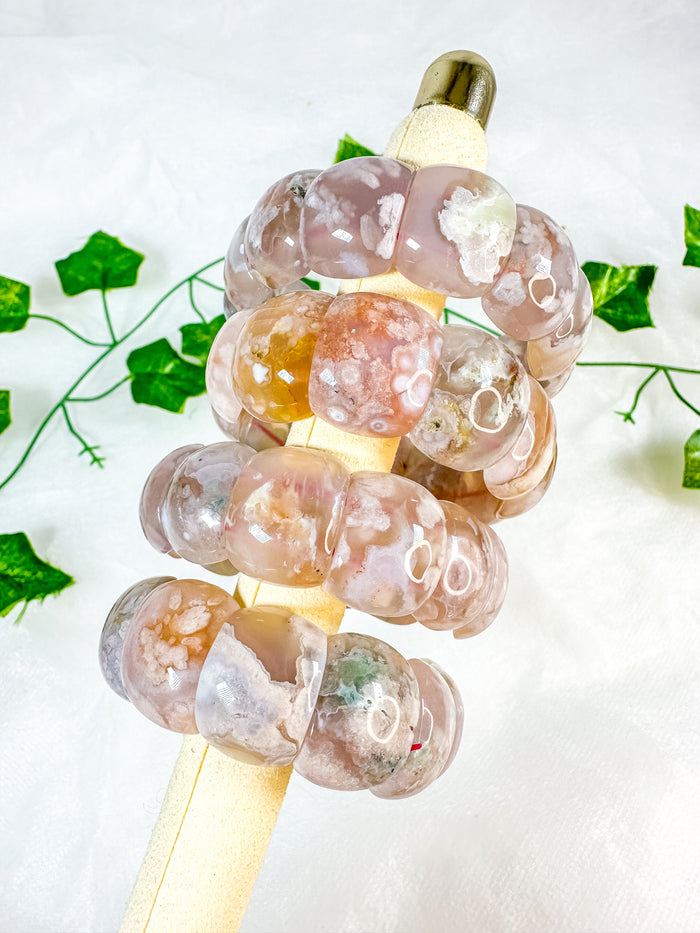 Flower Agate Rectangular Bangle