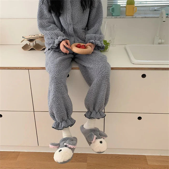 Fluffy Schnauzer Slippers | Ploocy