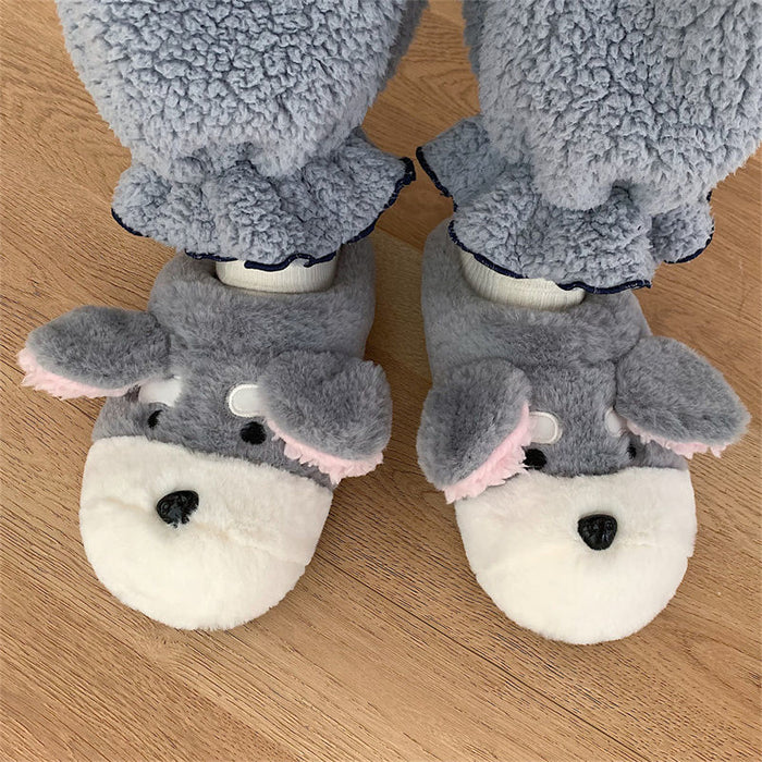 Fluffy Schnauzer Slippers | Ploocy