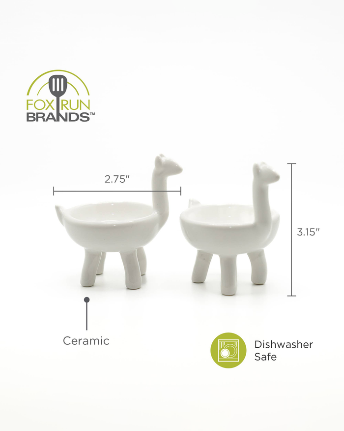 Fox Run Brands, Pinch Bowls, Ceramic Llama, Set of 2