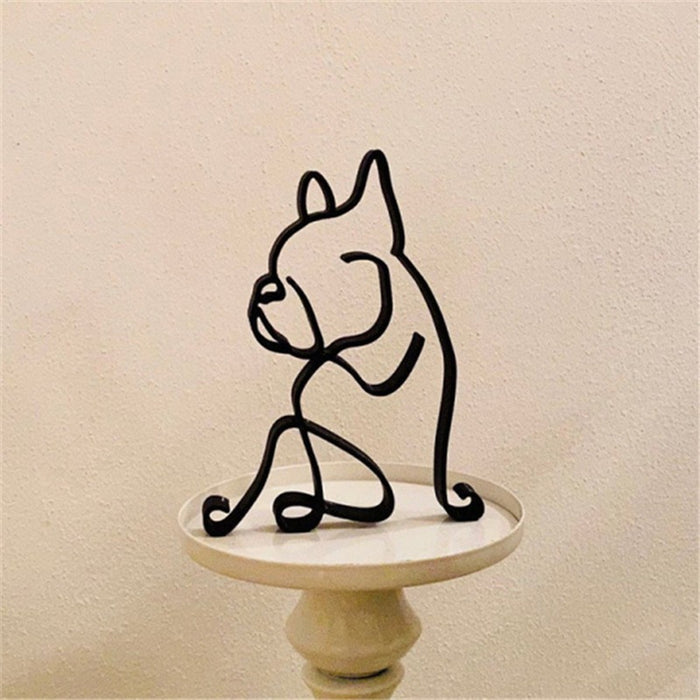 French Bulldog Metal Sculpture