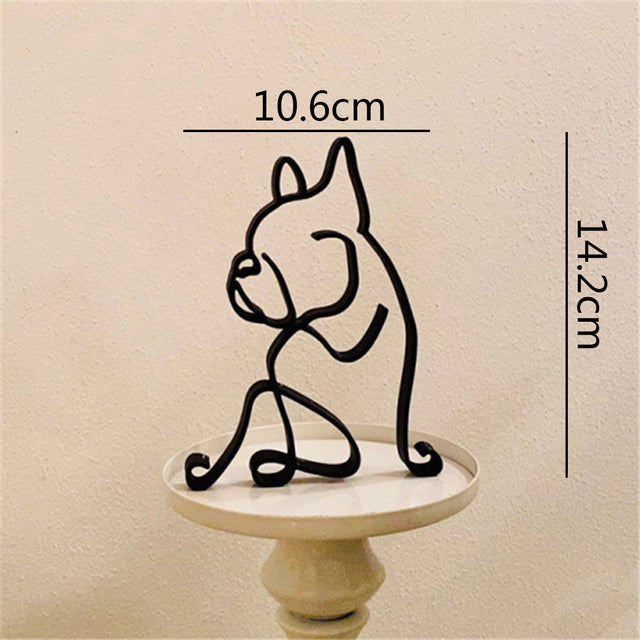 French Bulldog Metal Sculpture