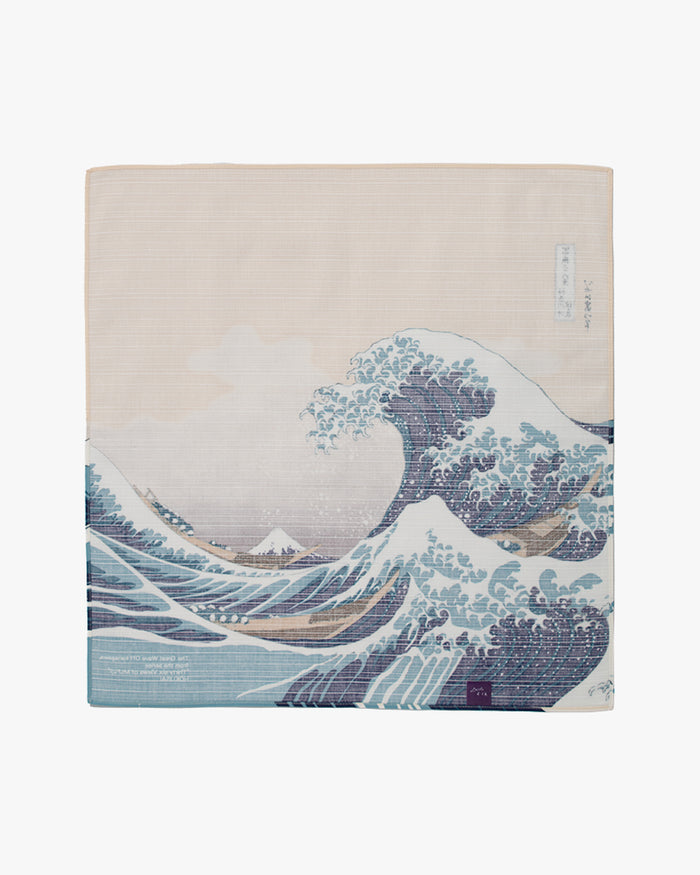 Furoshiki, HOKUSAI "Thirty-six Views of Mt. Fuji", The Great Wave Off Kanagawa, 19 x 19