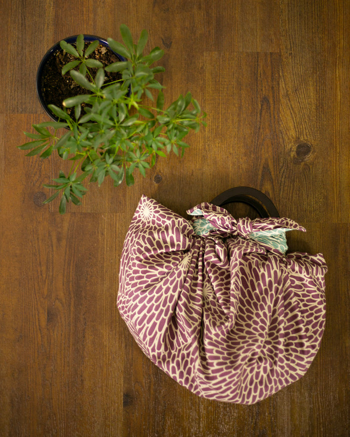 Furoshiki Wooden Handles, Dark Mahogany
