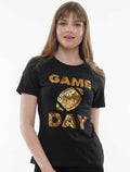 Game Day Black Sequin T-Shirt