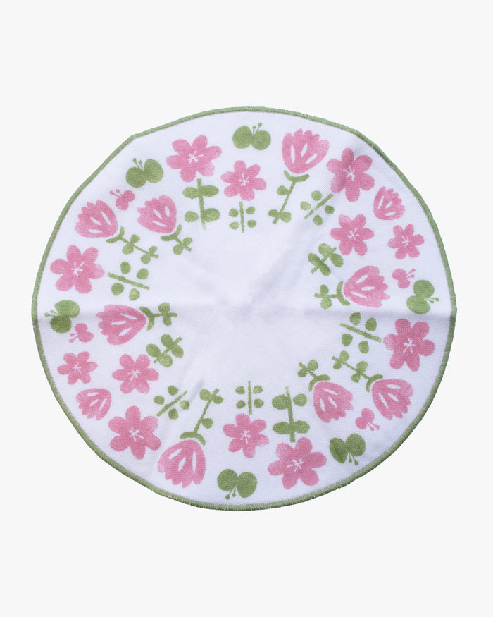 Gauze Handkerchief, Bisque, Flower Bouquet