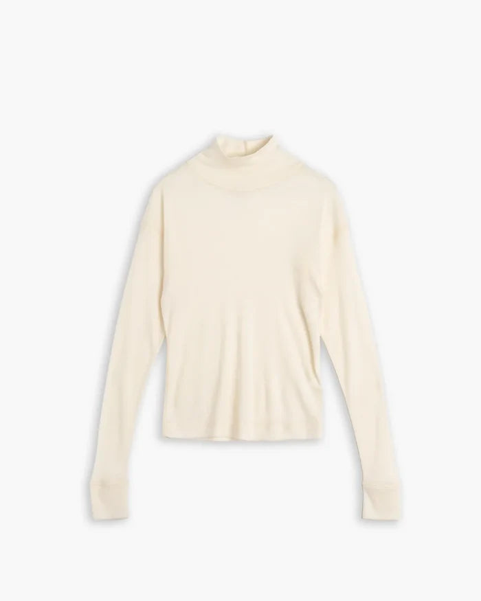 Girls of Dust - Rib Wool Turtleneck in Off White