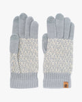 Gloves, Bisque, Tehtava, Cool Grey and Cream Tiny Chevron, Touchscreen