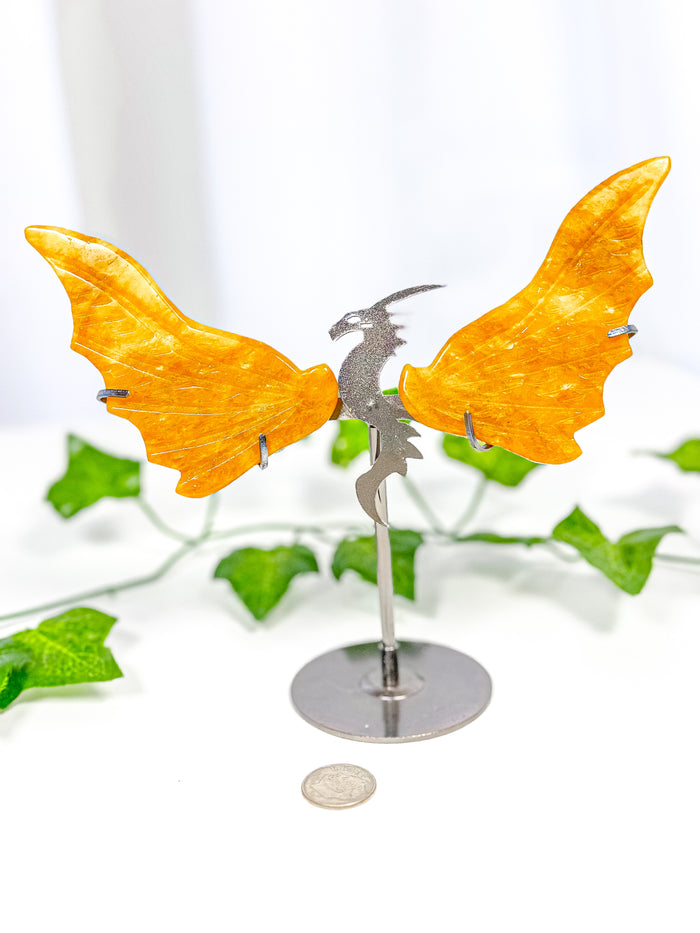 Golden Healer Dragon Wings on Stand (40K)