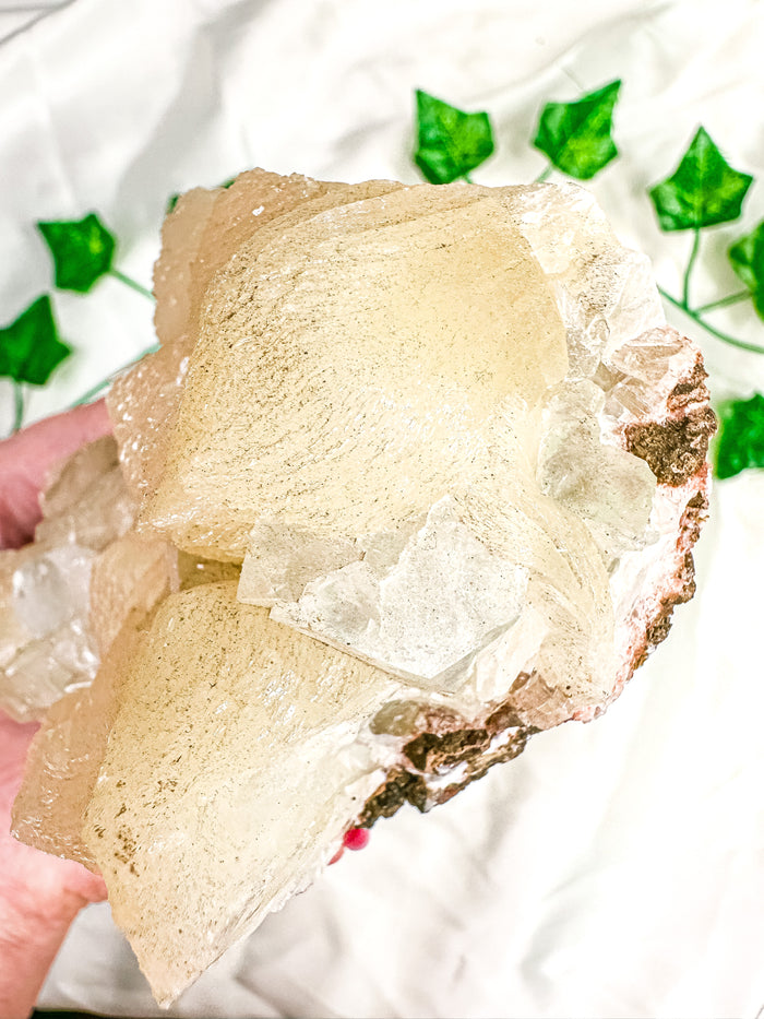 Green Apophyllite with Peach Stilbite Mineral Specimen #5