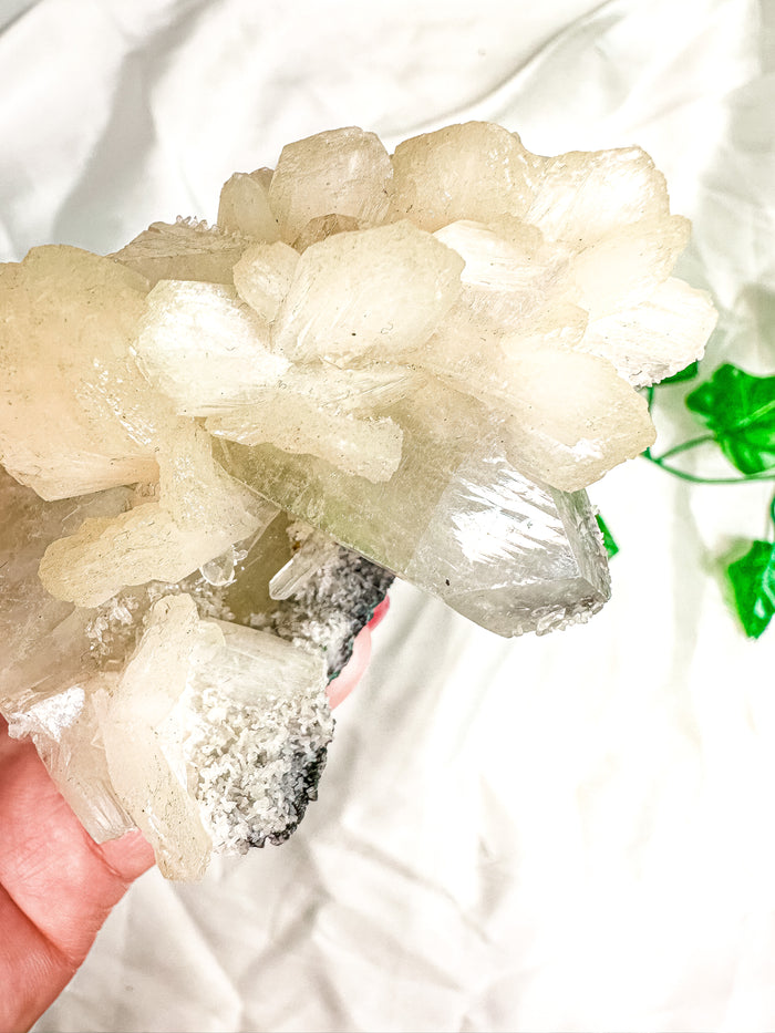 Green Apophyllite with Peach Stilbite Mineral Specimen #8