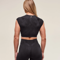 GS - Adapt Animal X Whitney Seamless Crop Top - Black/Asphalt Grey