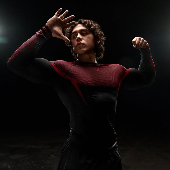GS - Onyx 5.0 Seamless Long Sleeve T-Shirt - Black/Carmine Red
