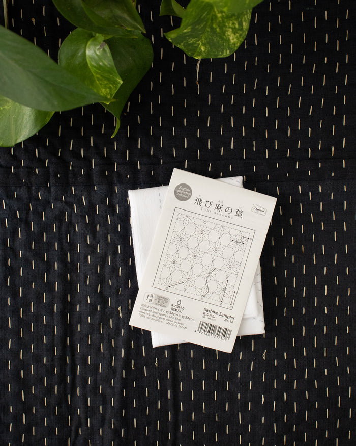 Hana-Fukin Sashiko Sampler, Tobi Asanoha, White