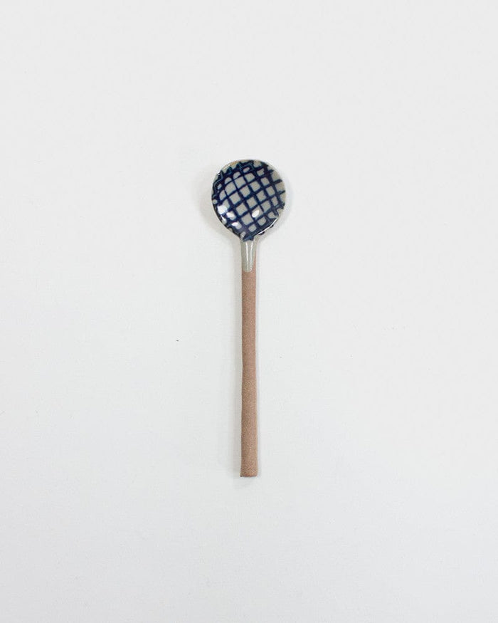 Hand-Painted Spoon, Ichiyama, Tsuchimono, Crosshatch
