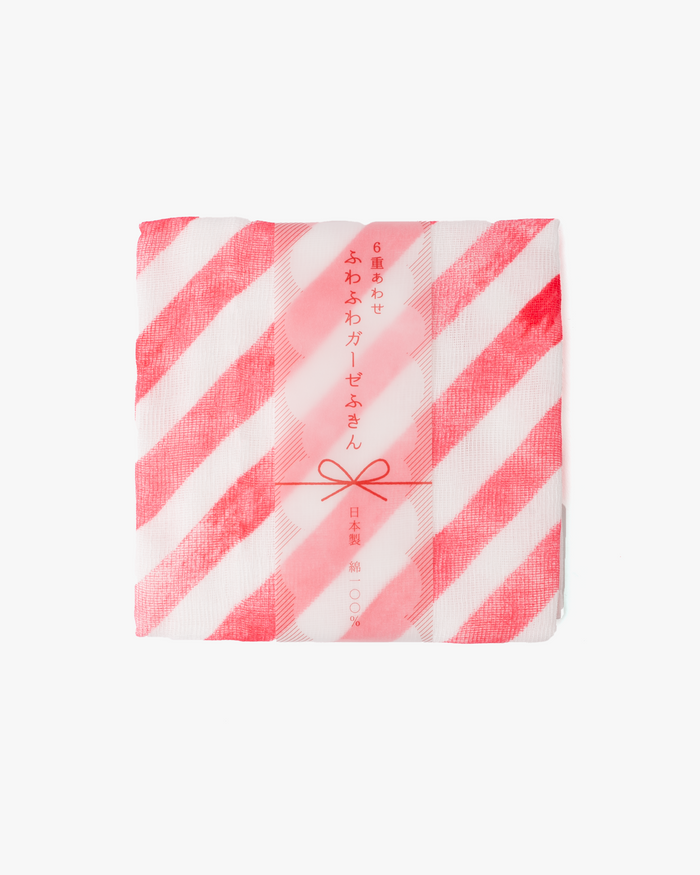 Hand Towel, Bisque, Red Stripe