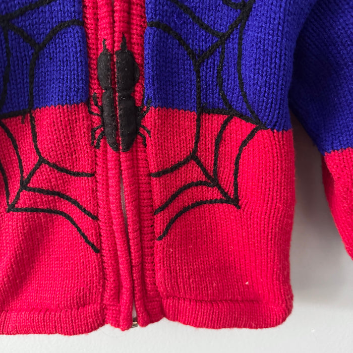 Handmade / Spiderman zip up knit jacket / 2-3Y
