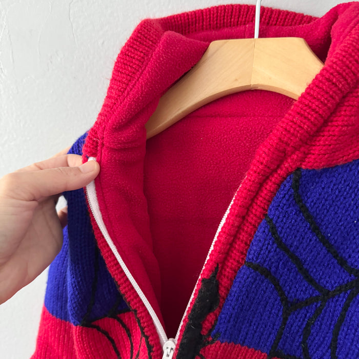 Handmade / Spiderman zip up knit jacket / 2-3Y