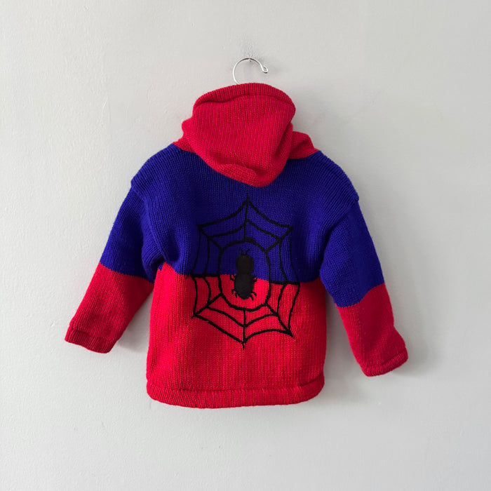 Handmade / Spiderman zip up knit jacket / 2-3Y