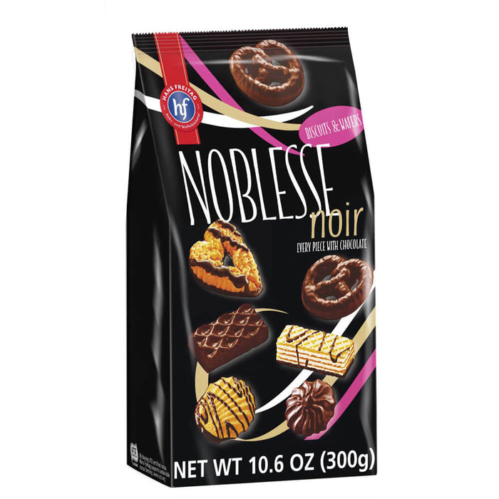 Hans Freitag Noblesse Noir HEAT SENSITIVE ITEM. PLEASE ADD ITEM 122942 TO THE ORDER TO TRY TO PROTECT CHOCOLATES FROM HEAT DAMAGE 300g