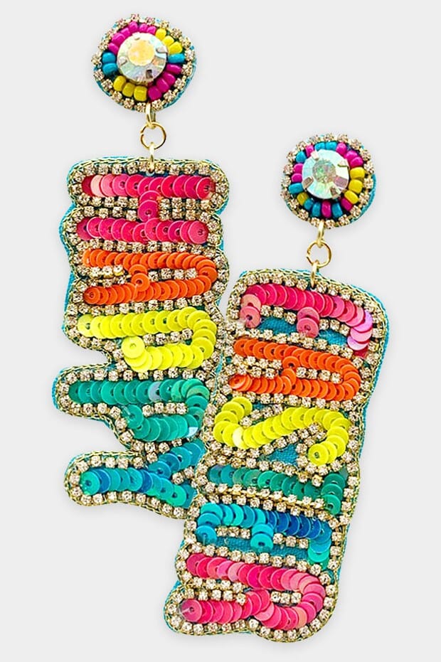 Happy Easter Sequin Earrings