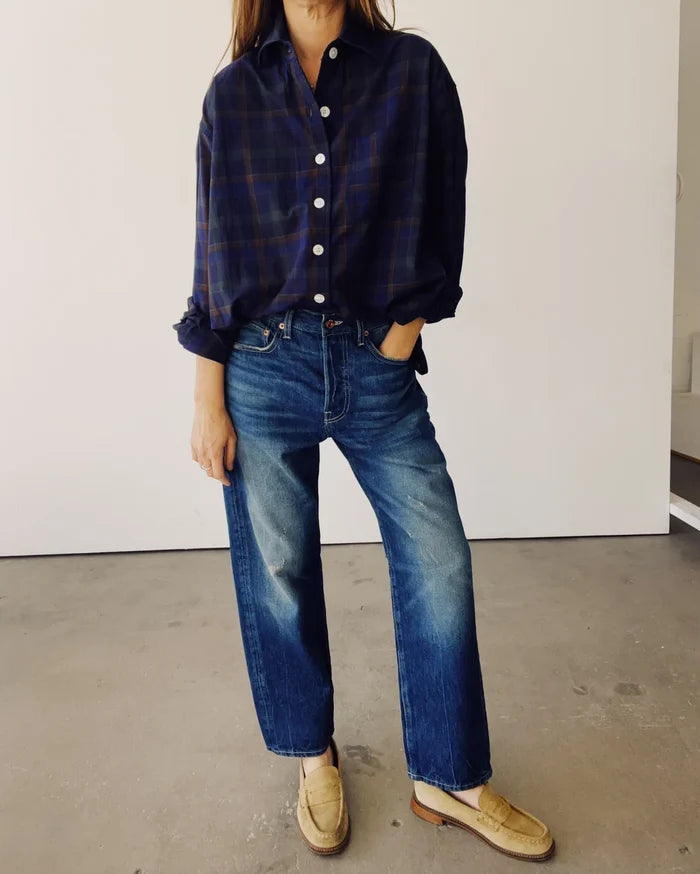 Hey Gang – The Big Shirt in Navy Plaid