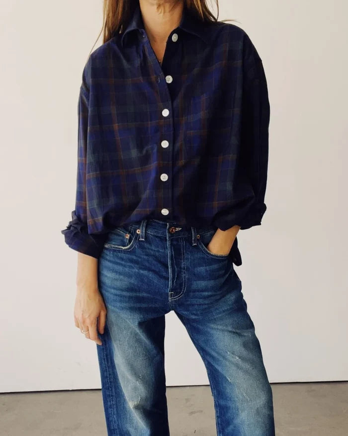 Hey Gang – The Big Shirt in Navy Plaid