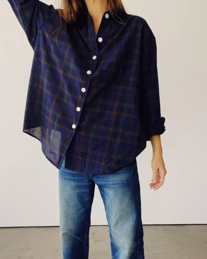 Hey Gang – The Big Shirt in Navy Plaid
